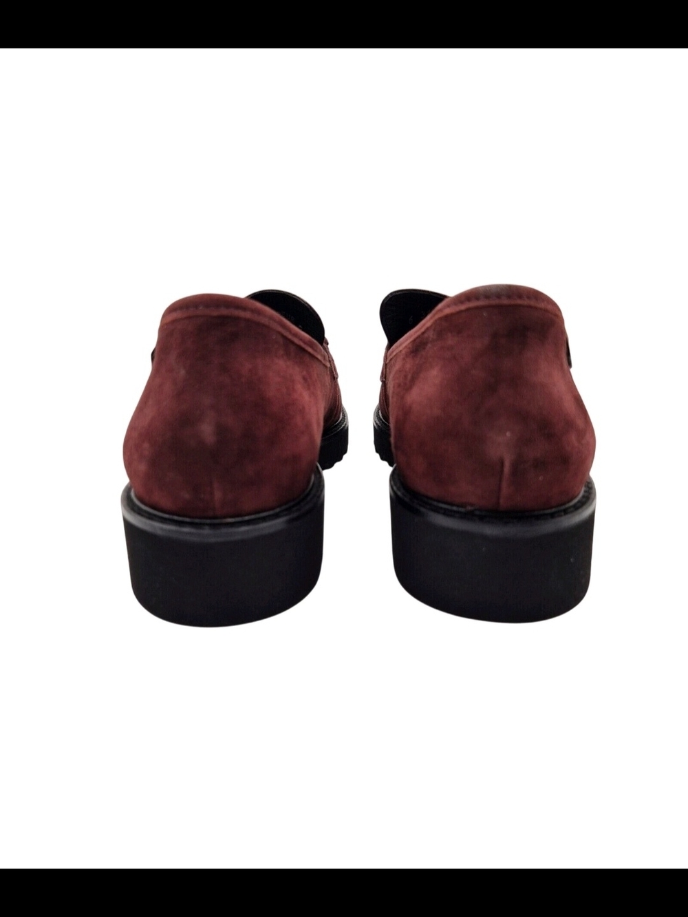 Mephisto Women's Burgundy Suede Chain-Trim Loafers Size 8 - Picture 3 of 8